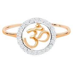 The handcrafted Halo OM diamond ring is a perfect everyday wear ring to bring inner peace and spirituality. Om symbolizes the universe and with this ring, we guarantee you top-notch quality with 0.19-carat diamonds. This beautiful Hindu religious OM ring is a statement piece. This Hindu ring can be customized on the gold color and gold karat of your choice. Shop this minimalist ring now. "ALL OUR ITEMS ARE ELIGIBLE FOR FREE SHIPPING AROUND THE WORLD" "AVAILABLE IN WHITE GOLD, YELLOW GOLD, ROSE G Om Diamond Ring, Om Ring, Dome Rings, Two Tone Engagement Rings, Open Cuff Ring, Gold Earrings Models, Navratri Images, Baguette Diamond Rings, Modern Engagement Rings