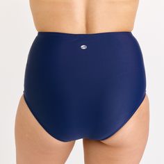 Step up your beach style with our High-Waisted Bikini Bottom featuring a chic front tie detail. Sized to perfection, the hem circumference is 62 cm and the thigh circumference is 49 cm for a Size S. When in doubt, it's best to size up for a comfortable fit. Crafted from 82% nylon and 18% spandex, this fully-lined bikini bottom offers UPF 50+ sun protection and quick-drying capabilities. Sold as a bottom only, you have the freedom to mix and match with your favorite tops. Keep it fresh and vibran Solid Color Swimwear With Wide Waistband For Vacation, Solid Swimwear With Wide Waistband For Vacation, Vacation Swimwear With Wide Waistband, Swimwear With Wide Waistband For Vacation, Beachwear Tankini With Wide Waistband For Poolside, Solid Swimwear With Contoured Waistband For Beachwear, Navy Slim-fit Bottoms For Vacation, Blue Swimming Bottoms With Wide Waistband, Beachwear High-waist Swimwear For Beach