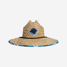 Carolina Panthers Americana Straw Hat FOCO - FOCO.com Casual Straw Hat For Vacation, Casual Straw Hat For Warm Weather Outdoor, Summer Outdoor Straw Hat, Casual Summer Sun Hat For Outdoor, Summer Outdoor Straw Hat With Curved Brim, Summer Straw Hat With Curved Brim For Outdoor, Summer Outdoor Hats, Beachy Straw Hat For Outdoor Spring Events, Beachy Straw Hat For Spring Outdoor Use