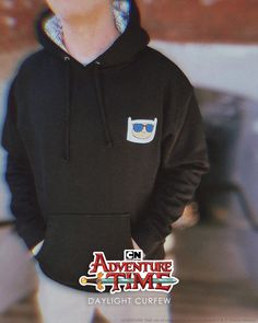 Our latest OFFICIAL Adventure Time Collectors Hoodie is here! 10oz. heavyweight fleece pullover hoodie. Custom Finn Patterned Hood. Finn Chest Embroidery Color: Black 80% Cotton / 20% Poly Fleece. Unisex. Please check size chart to ensure proper fit. See the rest of our Adventure Time x Daylight Curfew Collection here. Fleece Hoodie With Drawstring For Urban Adventures, Hooded Sweatshirt With Logo Patch For Streetwear, Streetwear Hooded Sweatshirt With Logo Patch, Black Hoodie With Pockets For Urban Adventures, Urban Long Sleeve Hoodie With Logo Patch, Cotton Hoodie With Kangaroo Pocket For Urban Adventures, Black Cotton Hoodie With Logo Patch, Winter Hoodie Sweatshirt With Logo Patch, Hooded Sweatshirt With Kangaroo Pocket For Urban Adventures