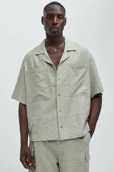 Bahamas Linen Cuban Shirt - Green | Fashion Nova Mens Cuban Shirt, Aj Aesthetic, Jk Fashion, Vacation Board, Cuban Shirt, Cuban Shirts, Wedding 2025, Cargo Short, Service Women