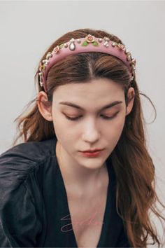 Ruby Headband, Embellished Headband, Soho Style, Velvet Flower, Face Drawing Reference, Embellished Headbands, Flower Handmade, Pearl Stone, Velvet Flowers