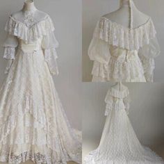 a white wedding dress with ruffled sleeves