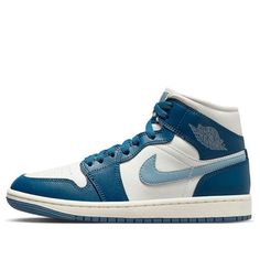 Air Jordan 1 Mid Sky J French Blue BQ6472-414 (AJ1/SNKR/Retro/Mid Top/Women's/Basketball/Breathable/Wear-resistant) Throwback Blue Sneakers With Round Toe, Throwback Blue Round Toe Sneakers, Throwback Blue Basketball Shoes With Round Toe, Blue High-top Throwback Basketball Shoes, Throwback Blue High-top Basketball Shoes, Throwback Style Blue High-top Basketball Shoes, Throwback Blue High-top Sneakers, Throwback Blue Basketball Shoes For Streetwear, Retro Blue Basketball Shoes For Streetwear