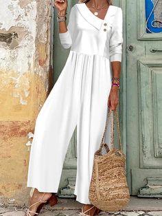 Women's Button Up Jumpsuit With Solid V-neck – cheky.us Casual V-neck Jumpsuits And Rompers With Button Closure, Casual V-neck Jumpsuit With Button Closure, Solid Long-sleeve Jumpsuit With Buttons, Long Sleeve Solid Jumpsuits And Rompers With Buttons, Solid Long Sleeve Jumpsuits And Rompers With Buttons, Casual V-neck Jumpsuits And Rompers With Buttons, Solid Long Sleeve Jumpsuit With Buttons, Long Sleeve Jumpsuits And Rompers With Buttons, Solid V-neck Jumpsuits And Rompers With Buttons