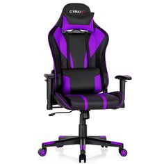 Purple RGB Lighting Gaming Chair Reclining Backrest Synthetic Leather Gamer Chair, Kursi Bar, Computer Desk Chair, Swivel Office Chair, Salalah, Gamer Room, Office Desk Chair, Computer Chair, Lumbar Support