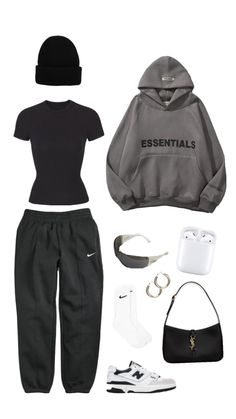 #essentials #hoodie #outfit #comfy #fit #fitspo #outfitinspo #newbalance #airpods #beauty #foryou Outfits With Jeans Winter, Cute Simple Outfits With Jeans, Simple Outfits With Jeans, Summer Date Night Outfit, Essentials Hoodie, Fashion Bella, Trendy Outfits For Teens