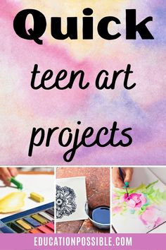 Fun Fast Art Projects, Art Ideas For Homeschool, 1 Hour Art Project, Quick Easy Art Ideas, Art Activities For High School, Middle School One Day Art Projects, Art Ideas Middle School, Spring Art Middle School, Art Projects Middle School Lesson Plans