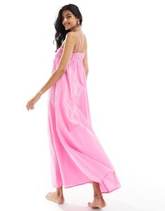 ASOS DESIGN trapeze maxi beach dress in pink | ASOS Casual Pink Maxi Dress For Beach Cover-up, Flowy Pink Maxi Dress For Beach Cover-up, Pink Maxi-length Beachy Beach Dress, Pink Spaghetti Strap Beach Cover-up Dress, Pink Sleeveless Maxi Dress Beach Cover-up, Maxi Beach Dress, Beach Maxi Dress, Design Square, Plain Design