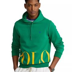 Polo Ralph Lauren Big Logo Double Knit Hoodie Men's Xxl Green/Yellow Print, Royal Blue Pony. Material- 58% Polyester 42% Cotton Measurements: Pit To Pit- 27.5 Inches Length 29.5 Inches Brand New With Tags Check Out My Other Unique, High Quality, Well Priced Name Brand Items. If You Have Any Questions Or Concerns Please Feel Free To Contact Me. Yellow Hooded Casual Sweater, Casual Yellow Hooded Sweater, Green Crew Neck Sweater With Drawstring Hood, Green Winter Sports Sweater, Sporty Green Hooded Sweater, Sporty Green Hoodie Sweater, Rugby Fashion, Polo Ralph Lauren Sweater, Ralph Lauren Long Sleeve