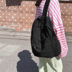 LIZAKOSHT - Solid Color Canvas Women Backpack Fashion Unisex Student School Bags For Teenage Bagpack Large Capacity Travel Backpack Backpack Size:length 35cm,Width 13cm,Height 40cm Color:Black Yellow Red White Brown Main Material: Canvas Suitable for the crowd: teenagers, students, office workers, travel Women Backpack Fashion, Backpack Fashion, Bagpack, Travel Backpack, Trending Now, Black N Yellow, Womens Backpack, Sling Backpack, Drawstring Backpack