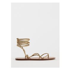 Metallic effect flat sandals. Front straps and toe-post. Braided straps tied at the ankle. Sole height: 0.4 inches (1 cm) Jeans Blazer, Zara Sandals, Basic Makeup, Crochet Coat, Braided Strap, Book Stationery, Beauty Basics, Linen Blazer, Lace Up Flat