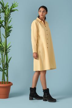 "Linen shirt dress, Long Shirt for Women, Cuban collar dress, Linen Washed Soft Shirt, Linen Kurta - Custom made by Modernmoveboutiique >DESCRIPTION< - loose and roomy - apple cut - shirt dress - made from Linen blend. The fabric is of medium weight (185 g). - the model is 172 cm high (regular XS - S) and is wearing size S. - color in the picture - EGGNOG (Please choose any other color on the right). >COLOR< NOTE - The shirt is available in 25 colors. - We found out the fabric to be Cotton Long Sleeve Shift Shirt Dress, Daywear Shirt Dress With Collared Neckline, Collared Shirt Dress With Placket, Spring Cotton Shift Shirt Dress, Spring Shirt Dress With Spread Collar, Relaxed Fit Knee-length Shirt Dress With Placket, Relaxed Fit Knee-length Shirt Dress, Spring Cotton Shirt Dress With Spread Collar, Cotton Shift Shirt Dress Knee-length