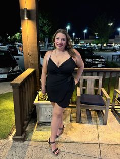 I knew I needed one of these for date night!! Faux wrap dress, with spaghetti straps. Scuba crepe material (poly/spandex blend). BLACK only; Pink for photo details. Sizing: 1XL 14-16W, 2XL 18-20, 3XL 22 Melissa is in the 1XL. Holiday Glam Outfits, Baseball Cap Summer, Holiday Outfits Christmas, Night Out Tops, Crepe Material, Glam Outfit, Wrap Mini Dress, Plus Size Cardigans, Black Only