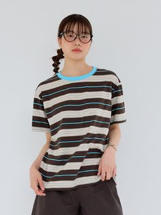 Composition : COTTON 95% SPANDEX 5%Color : BLUECountry of Origin : CHINA Blue Striped Hem Top For Summer, Casual Blue Tops With Horizontal Stripes, Summer Blue Top With Striped Hem, Blue Casual Tops With Vertical Stripes, Casual Blue Horizontal Stripe Tops, Spandex, Stripes, Top Outfits, The Originals