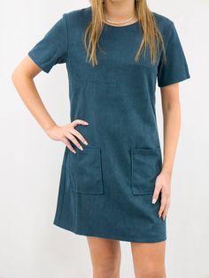 soft teal dress on model Faux Suede Dress, Suede Dress, Shirt Dress Style, In The Fall, Fall And Winter, T Shirt Dress, The Fall, Faux Suede, Shirt Dress