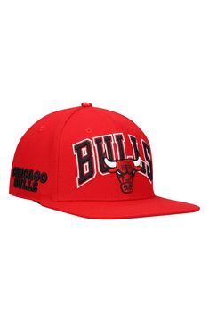 Show off your Chicago Bulls fandom with this Wordmark Logo hat by Pro Standard. It features bold embroidery of the team's wordmark and logo on the front with raised details on the right side and back. This cap also includes a snap closure to ensure a comfy fit as you rep your Chicago Bulls. Material: 70% Acrylic/30% Wool  Hat; 100% Leather  Top Button High Crown Structured fit Flat bill Snapback One size fits most Embroidered graphics with raised detail Leather top button Six panels with eyelets Throwback Snapback Fitted Hat For Game Day, Sporty Logo Hats For Sports, Sporty Logo Sports Hat, Collegiate Hats With Logo Patch For Game Day, Baseball Season Logo Baseball Cap With Flat Bill, Collegiate Streetwear Trucker Hat With Curved Brim, Collegiate Trucker Hat With Curved Brim For Streetwear, Collegiate Style Trucker Hat With Curved Brim For Streetwear, Curved Brim Baseball Cap With Team Logo