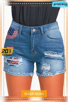 Spring/summer Casual Ripped Print Fringe Denim Shorts Fringe Denim Shorts, Denim Vests, Print Denim, Traje Casual, Jeans Fabric, Denim Patches, Slim Shorts, Judy Blue Jeans, Denim Patchwork