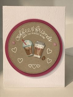 a card with two cups of coffee on it