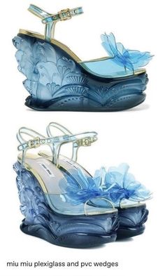 Casual Fairytale Outfit, Mermaid Aesthetic Dress, Water Heels, Mythical Outfits, Mermaid Inspired Outfits, Ocean Shoes, Funky Heels, Whimsical Mermaid, Mermaid Shoes