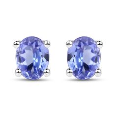 0.40 Carat Genuine Tanzanite .925 Sterling Silver Earrings December Jewelry, Tanzanite Studs, Tanzanite Bracelet, Tanzanite Pendant, Blue Topaz Jewelry, Tanzanite Jewelry, Tanzanite Earrings, Oval Stud Earrings, Tanzanite Stone