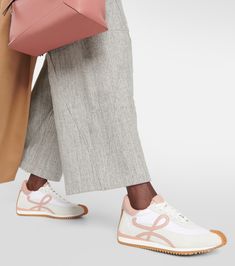 Loewe Sneakers, Loewe Flow Runner, Suede Fashion, Taylor Hill, Low Top Sneakers, Leather Items, Sneakers White, Wedge Heels, Low Top