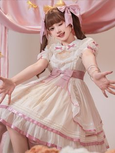 Women's Sweet Bunny Doll Lolita Dress
Features：

 	Product ID:DS0527
 	Material:Polyester
 	Season:Spring,Summer,Autumn,Winter
 	Color:Pink

Size Chat： Princess Poses, Zodiac Outfits, Dream Daughter, Pink Summer Outfits, Decora Harajuku, Lolita Outfit, Kawaii Outfits, Dti Fits, Lolita Outfits