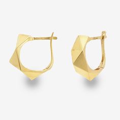 geometric huggie hoop earrings Huggie Earrings, Gold Collection, Huggies Earrings, Show Off, Everyday Look, 4 Inch, Yellow Gold, Yellow, Gold