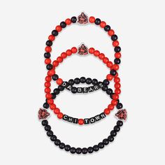 Chicago Bears 3 Pack Beaded Friendship Bracelet FOCO - FOCO.com Adult Friendship Bracelets, Beaded Friendship Bracelets, Matching Friendship Bracelets, Chicago Bears Colors, Cool Friendship Bracelets, Friendship Bracelets With Beads, Concession Stand, Fan Fashion, Our Friendship