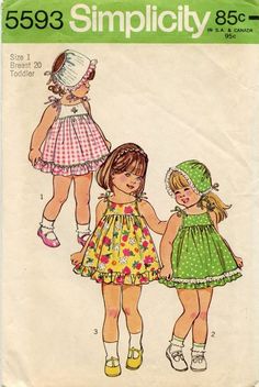 Girls Summer Dress Pattern, Toddler Summer Dresses, Toddler Dress Patterns, Sundress Pattern, Children's Dresses, Bonnet Pattern