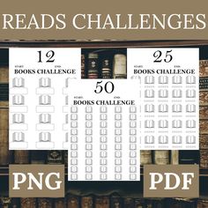 books are stacked on top of each other with the words reading challenge in front of them