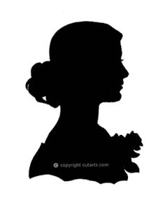 the silhouette of a woman's head is shown