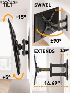 two images show the different types of tvs and their mountings for each television