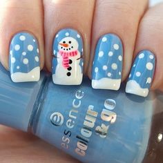 Snow Day! Snowman Nails, Holiday Nail Designs, Christmas Nail Art Designs, Snowflake Nails, Nails Polish