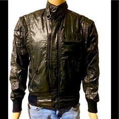 Never Used. Been In Storage And Kept Well Preserved. Vintage Nostalgia Retro 80s. No Flaws. Collectors Edition Style Auto Vintage 80's Black Leather Bomber Jacket Size L Pioneer. Condition Is "Pre-Owned". Retro Black Outerwear With Zipper, Retro Black Outerwear With Zipper Closure, Retro Black Leather Jacket With Pockets, Retro Black Outerwear With Pockets, Vintage Black Outerwear For Urban Adventures, Retro Black Windbreaker For Fall, Auto Vintage, Vintage Nostalgia, 80s Jacket