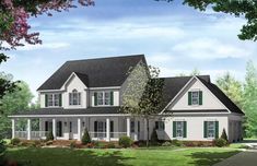 this is an artist's rendering of the country house plans for homes in new england