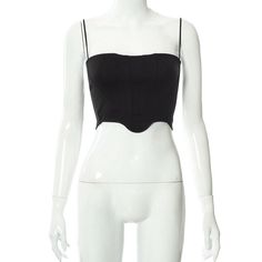 Sleeveless Spaghetti Strap Tank Tops White Black Backless Sexy Corset Crop Top Summer Women Casual Tube Bustier 2022 90s Camis voguable Black Bandeau Tank Top With Built-in Bra, Y2k Black Top With Built-in Bra, Black Bandeau Crop Top With Built-in Bra, Black Tops With Built-in Bra For Club, Black Cropped Tube Top With Built-in Bra, Y2k Style Fitted Camisole With Straps, Y2k Fitted Camisole With Straps, Trendy Black Tube Top With Built-in Bra, Black Party Corset With Spaghetti Straps