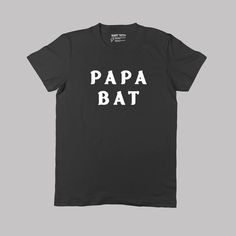 🦇 Father tees for Goth Dad🦇 Get the whole set: Mama Bat, Papa Bat, Little Bat, Baby Bat in our shop! 🦇 Buy any two items and get FREE SHIPPING. 🦇   Printed on demand for each customer order and shipped from our printing partner conveniently located near you! Whether you're within the US or abroad, we ensure prompt delivery by shipping domestically within the US or internationally from the UK, saving you transit time, shipping costs, and customs fees. Our current average fulfillment time is one week for domestic and international orders, encompassing custom printing on demand and shipping. Our tees are expertly printed on soft, high-quality, unisex, fine ring-spun 100% cotton. To maintain their quality, machine wash cold inside out with like colors and tumble dry low. Tee Shirt Papa, Baby Bats, Print Tee, Printed Tees, Halloween Shirt, Father's Day, Inside Out, Custom Print, Gender Neutral