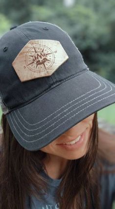 This custom Richardson hat has the bear compass etched into the leather patch. It is a great hat for anyone who loves and appreciates the beautiful country nights. This is a one size fits most, adjustable snap back Richardson original 111 snapback hat in Black and Grey. .:DETAILS:. -QTY 1 - Snap back Richardson Curved bill Hat .:HOW TO ORDER:. -Add the item to you cart. -Leave notes in the notes to seller section if changes are needed. Thank you! I make items to REPRESENT YOUR LIFE and who you a Casual Baseball Cap For Outdoor Work, Adjustable Black Hat For Outdoor Work, Black Baseball Cap For Adventure, Adjustable Outdoor Dad Hat Visor, Adjustable Brown Hat For Hiking, Adjustable Visor Dad Hat For Outdoor, Casual Black Hats For Outdoor Work, Casual Outdoor Baseball Cap With Leather Patch, Trucker Style Brown Baseball Cap For Camping