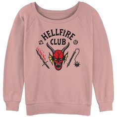 Stranger Things Hellfire Club, Stranger Things Hellfire, Hellfire Club, Desert Pink, Slouchy Sweatshirt, Club Logo, Netflix Series, Fall Sweatshirt, Cute Sweaters