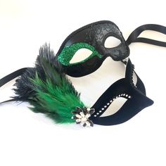 Emerald Green theme masquerade masks for couples! Thank you for supporting small businesses and hope our products bring you and loved ones some joy and humor in these trying times. S H I P P I N G - Current processing times range 5-7 days. Pls note expedited & 1-2 day guaranteed delivery services offered will still require the same processing times. S I Z E Adult size. Detailed dimensions above. C U S T O M I Z A T I O N Get in touch, we love to work on custom orders! C O N T A C T Text: 1-5 Green Masquerade Mask Men, Green Masks For Carnival Costume Party, Green Masquerade Mask For Mardi Gras Party, Green Masquerade Mask For Mardi Gras, Green Masks For Mardi Gras Carnival, Fantasy Style Eye Mask For Masquerade, Green Mask For Masquerade Carnival, Green Masks For Masquerade Carnival, Green Masks For Carnival Masquerade