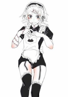 a drawing of a girl in black and white with her hands on her hips,