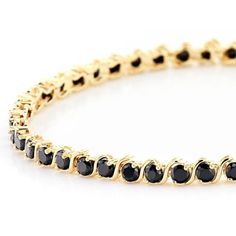 Bella Luce ® black diamond simulant 7.85ctw round, Eterno™ 18k yellow gold over sterling silver tennis bracelet. Measures approximately 7.25" or 8"L x 0.13"W and has a hidden box closure. The diamond equivalent weight is 4.95ctw. Formal Tennis Bracelet With Black Diamonds, Black Diamond Round Bracelet, Classic Tennis Bracelet With Black Diamonds, Gold Gemstone Necklace, Silver Tennis Bracelet, Diamond Simulant, Watch Necklace, Types Of Rings, Tennis Bracelet