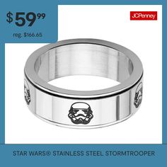 star wars stainless steel stormtrooper ring $ 59 99 is on sale for $ 69 95