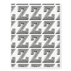 a black and white pattern with the letter z in it's center, surrounded by lines