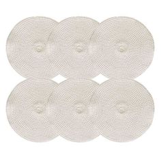 four white circles on a white background