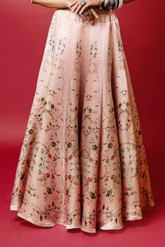 Shop for Nautanky Pink Organza Noor Lehenga Set for Women Online at Aza Fashions Satin Dupatta, Printed Lehenga, Organza Embroidery, Embroidered Motifs, Organza Dupatta, Embroidered Neckline, Pink Crop Top, Set For Women, Floral Printed