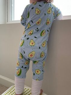 Dancing Avocados, Bamboo Baby Jammies!  Whether at sleep or at play, your little snuggle bug will love wearing our extremely comfortable one-piece pajama suits! Made with a breathable and flexible spandex-bamboo blend, they're great for all seasons to keep your little one cool in the summer and warm and snuggly in the winter.   These super soft jammies are gentle on sensitive skin, and have no buttons, snaps or interior tags for zero irritations. Fold-over hand covers leave hands free to crawl or toddle around while at play or covered for cozy fingers while sleeping. A double zipper makes diaper changes super easy. Playful Cartoon Print Onesie For Sleepovers, Cute Cartoon Print Onesie For Sleep, Cute Cartoon Print Sleep Onesie, Green Playful Onesie For Loungewear, Playful Green Onesie For Loungewear, Playful Cartoon Print Onesie For Bedtime, Playful Cotton Onesie For Sleep, Cotton Cartoon Print Onesie For Bedtime, Playful Cartoon Print Onesie For Sleep