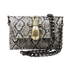 Natasha Clutch (Snake Natural) - LAURA CANTU JEWELRY US Silver Rectangular Wallet On Chain With Strap, Everyday Pouch Clutch With Chain Strap, Detachable Strap Shoulder Bag Clutch, Evening Chain Crossbody Flap Bag, Evening Chain Flap Crossbody Bag, Rectangular Wallet On Chain For Evening, Rectangular Evening Wallet On Chain, Silver Rectangular Wallet On Chain For Evening, Silver Wallet On Chain For Evening