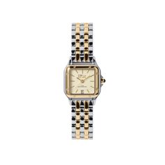 Own a stylish accessory that is both classic and contemporary with our luxurious Skyline timepieces. A champagne dial with useful date window is housed in a square case. A stainless steel, 5 link band in a gold, matt & polished or two tone polished finish seamlessly leads to a gold bezel with groove detail. This collection brings together timeless style and comfort, the ideal matching his and her watches. Luxury Watch Accessories With Bracelet Strap And Rectangular Dial, Luxury Retro Watch Accessories For Anniversary, Luxury Retro Watch With Rectangular Dial, Classic Gold Watch With Square Face, Classic Gold Square Watch Accessories, Classic Square Face Watch With Metal Dial, Gold Square Watch For Formal Occasions, Timeless Gold Square Watch, Classic Gold Stainless Steel Watch